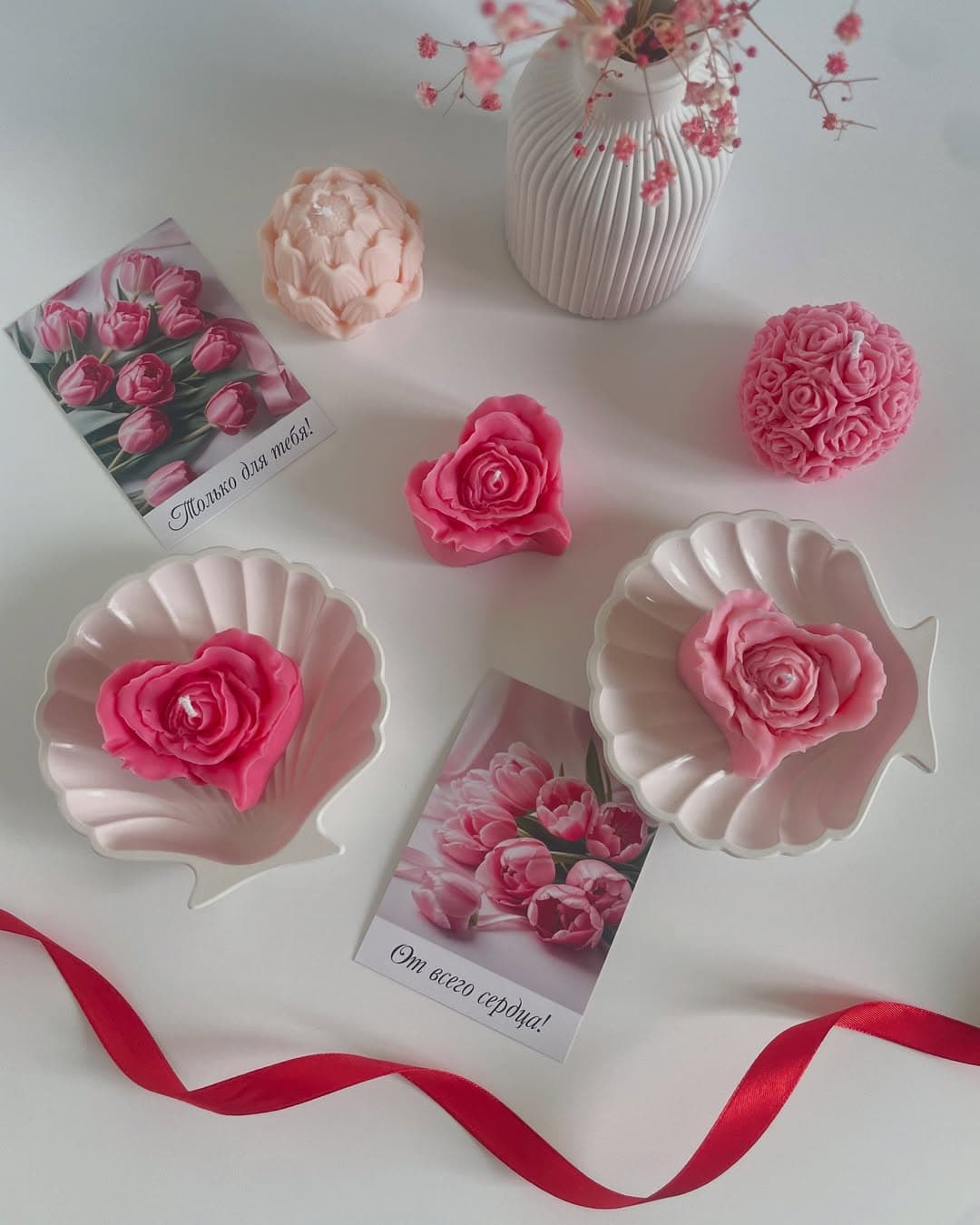 Свеча Роза-сердце